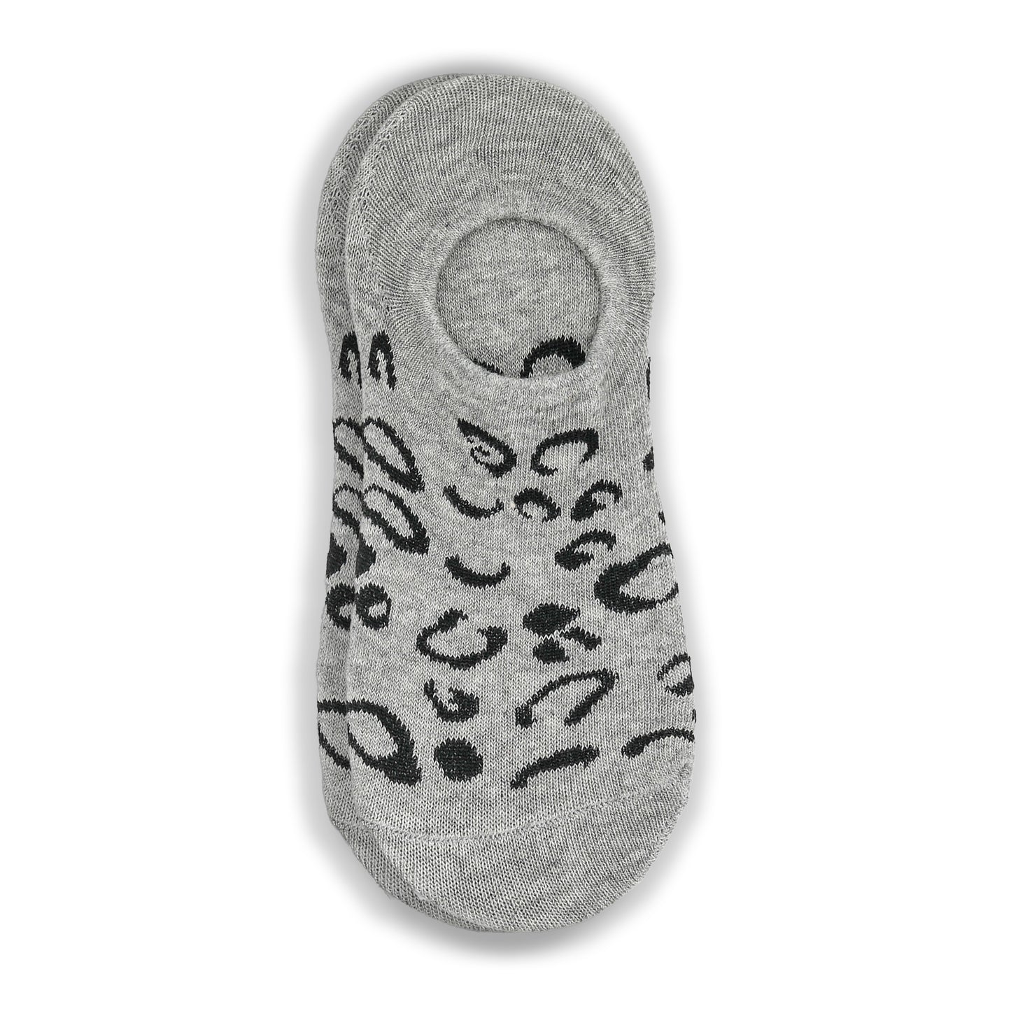 3-Pack Ladies Cheetah Print Cotton No Show Socks