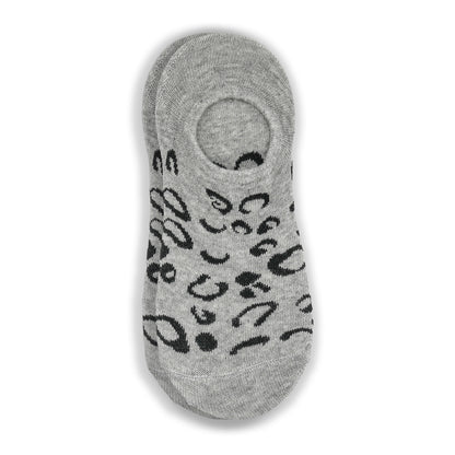 3-Pack Ladies Cheetah Print Cotton No Show Socks