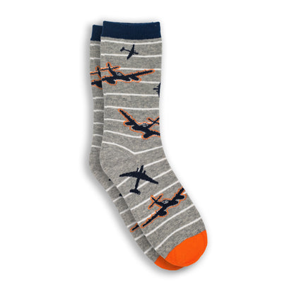 3-Pack Boy's Airplane Assorted Crew Socks