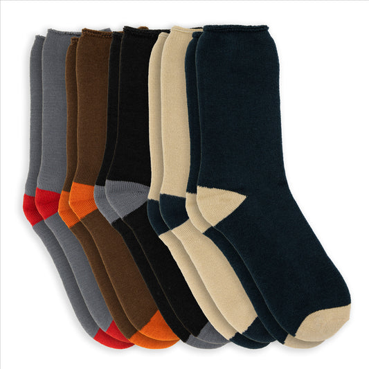 Men’s Colored Heel & Toe Heat Crew Socks