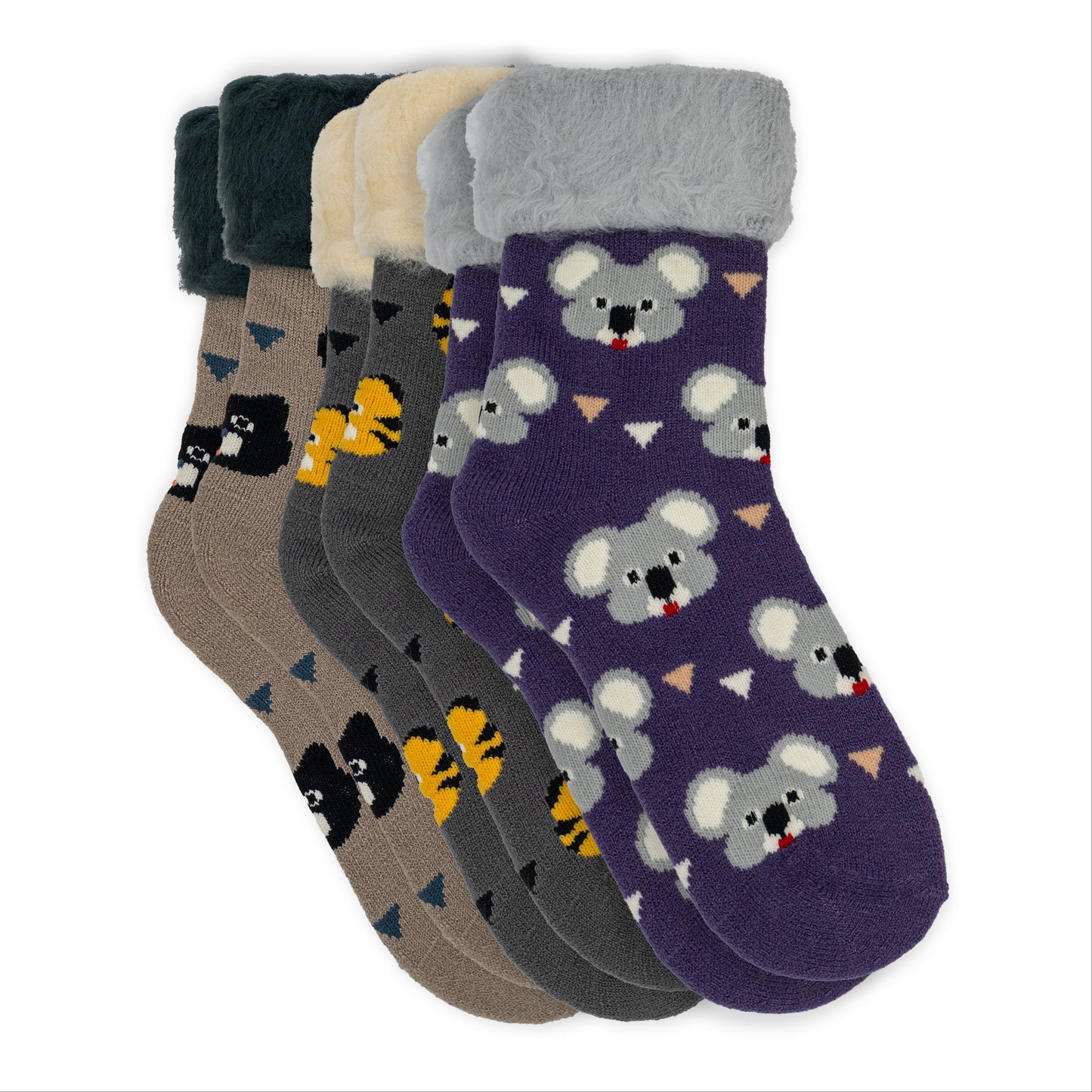 Ladies Animal Fancy Heat Crew Socks