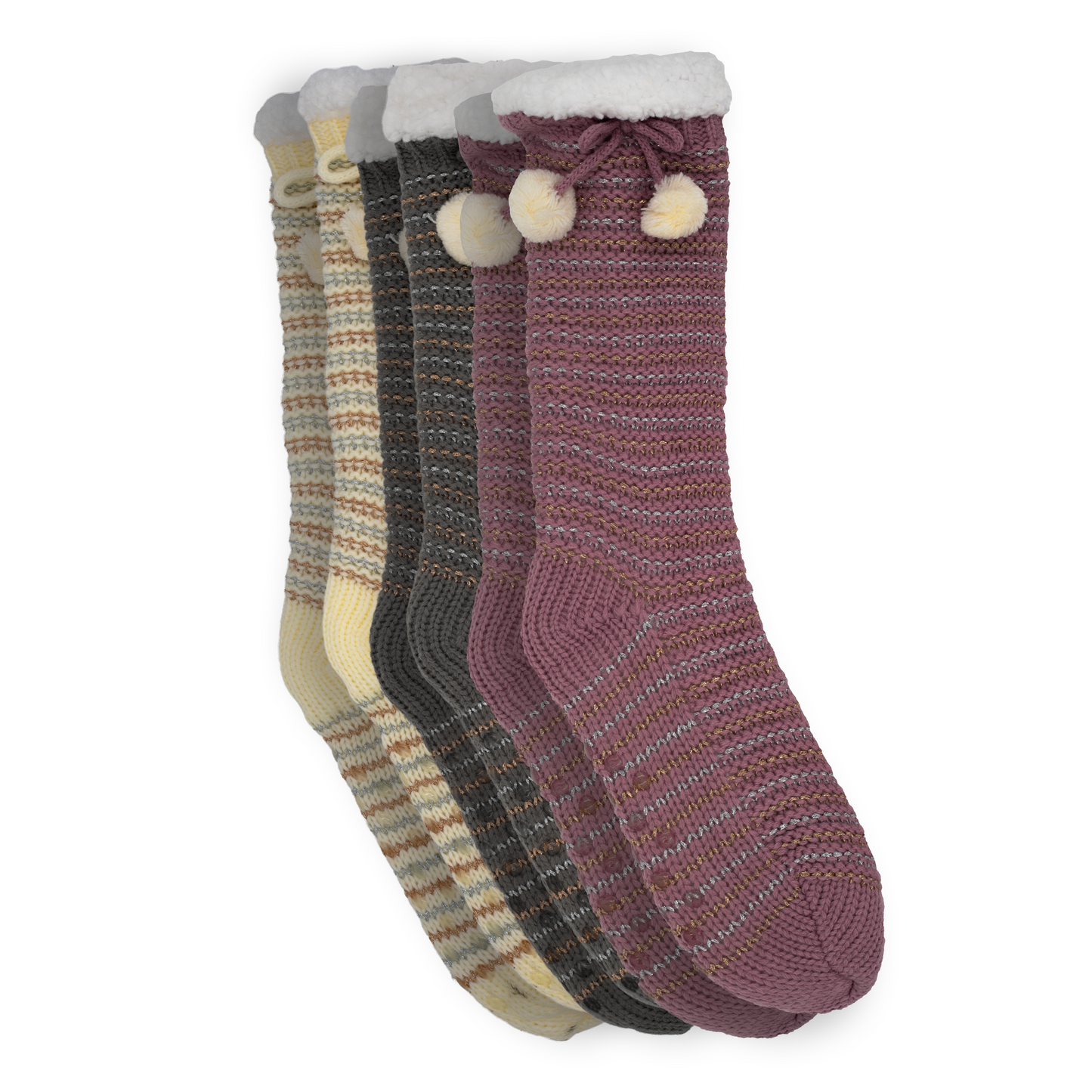 Ladies Knitted Double Layer Non-Skid Socks