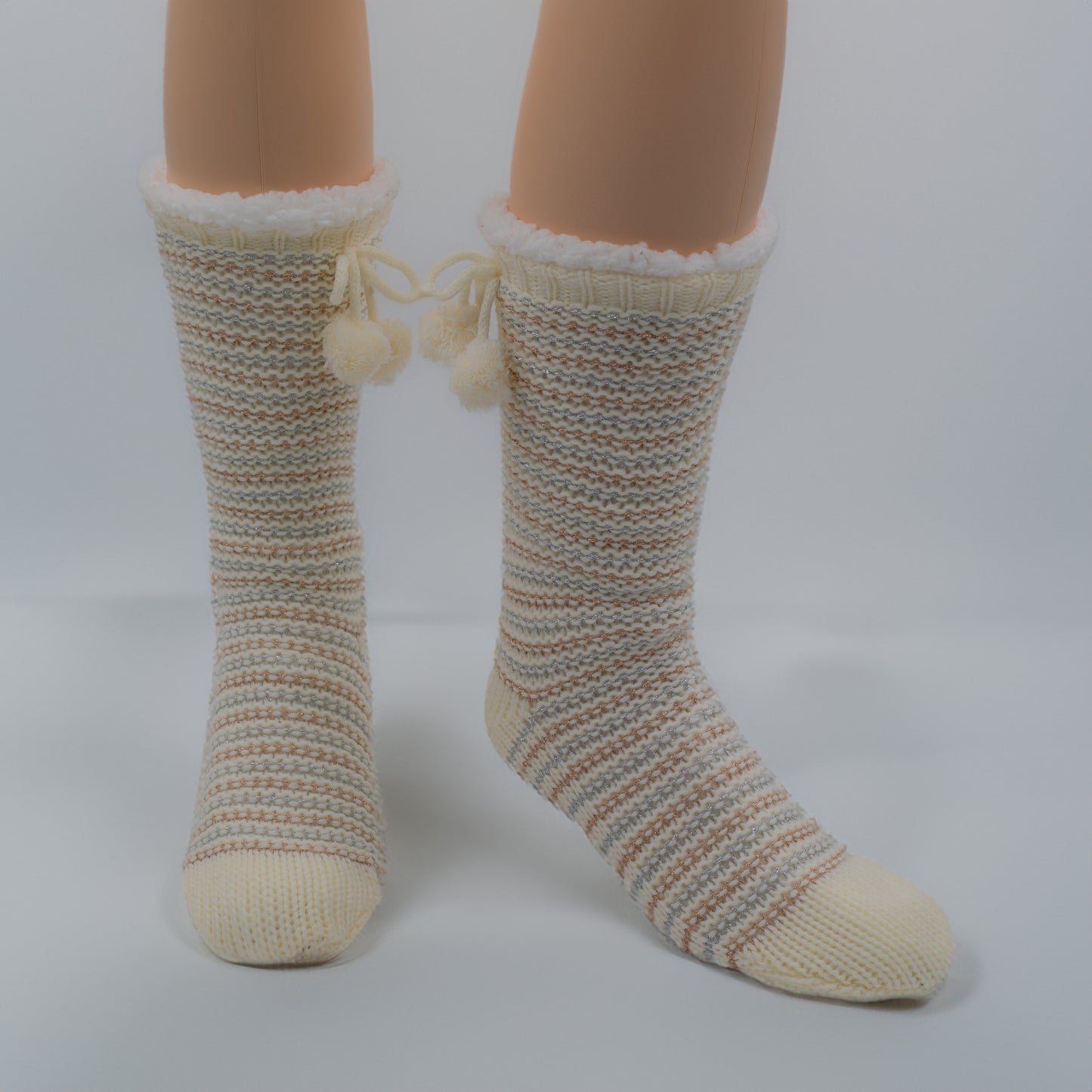 Ladies Knitted Double Layer Non-Skid Socks