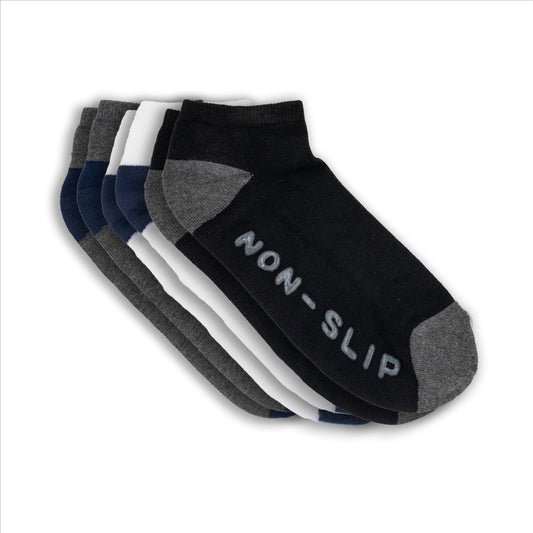 3-Pack Men's Non-Skid Low Cut Socks